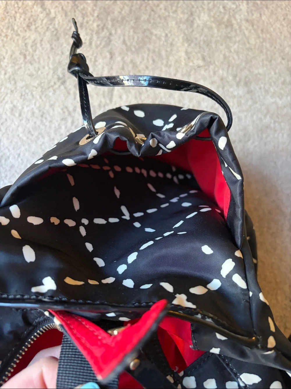 kate spade black tote baby bag white dot with  changing pad